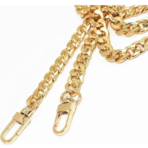 47" DIY Iron Flat Chain Strap Purse Chain Accessories Purse Straps Shoulder - Picture 2 of 3